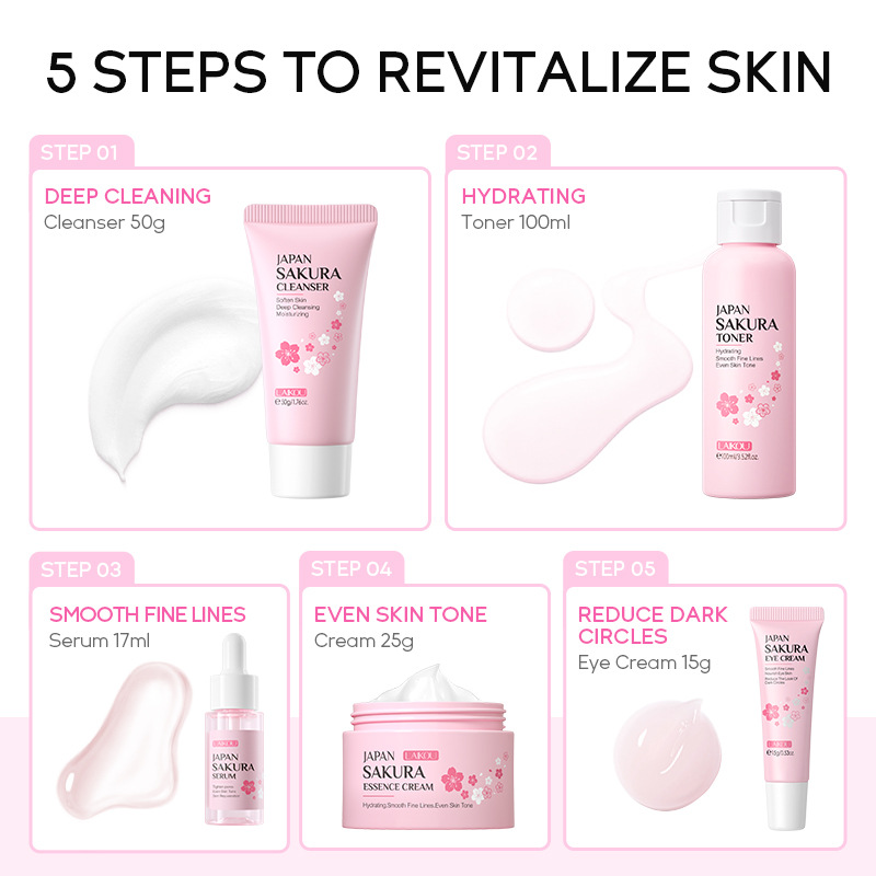 LAIKOU Sakura 5pcs Skin Care K - Korean Skincare Routine ulasan dan harga