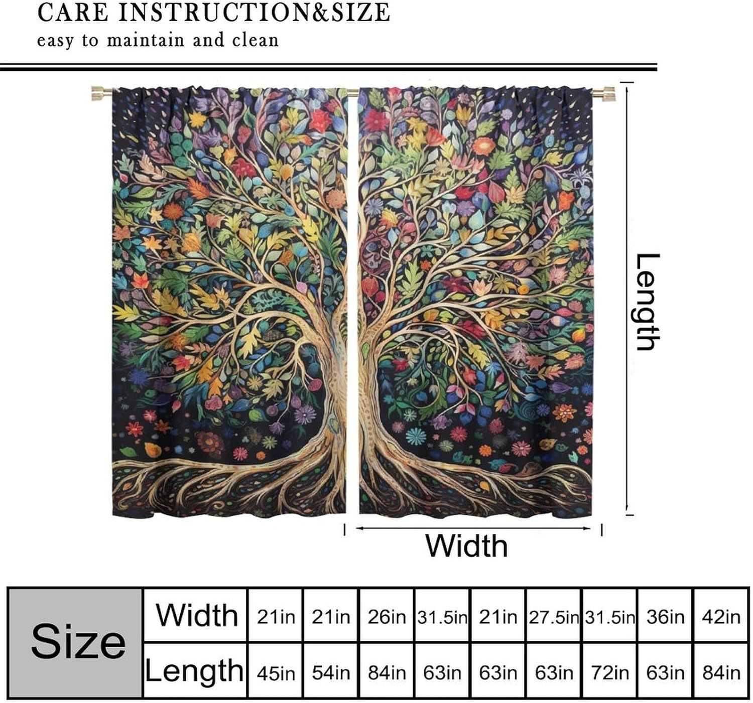 Tree of Life Curtains, Fantasy - Modern Korean Lifestyle ulasan dan harga