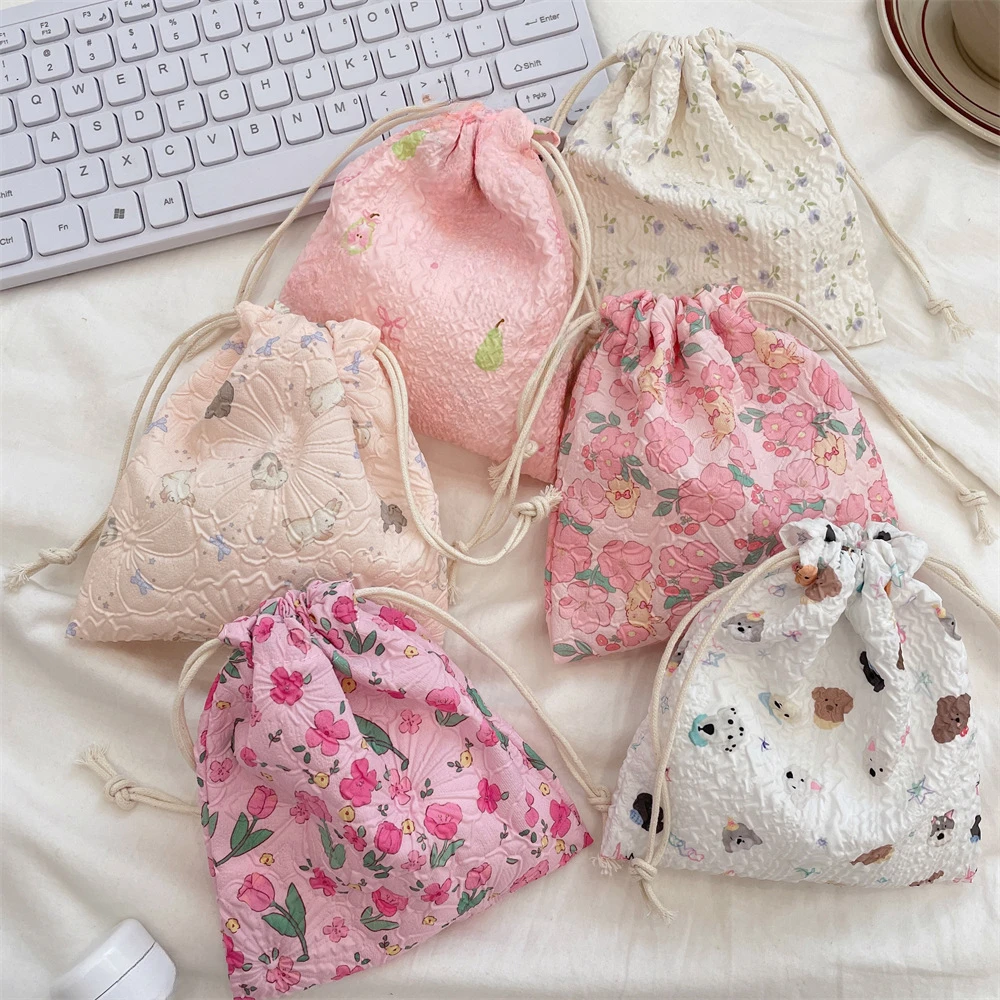 Cartoon Drawstring Cosmetic Ba - Korean Skincare Routine ulasan dan harga