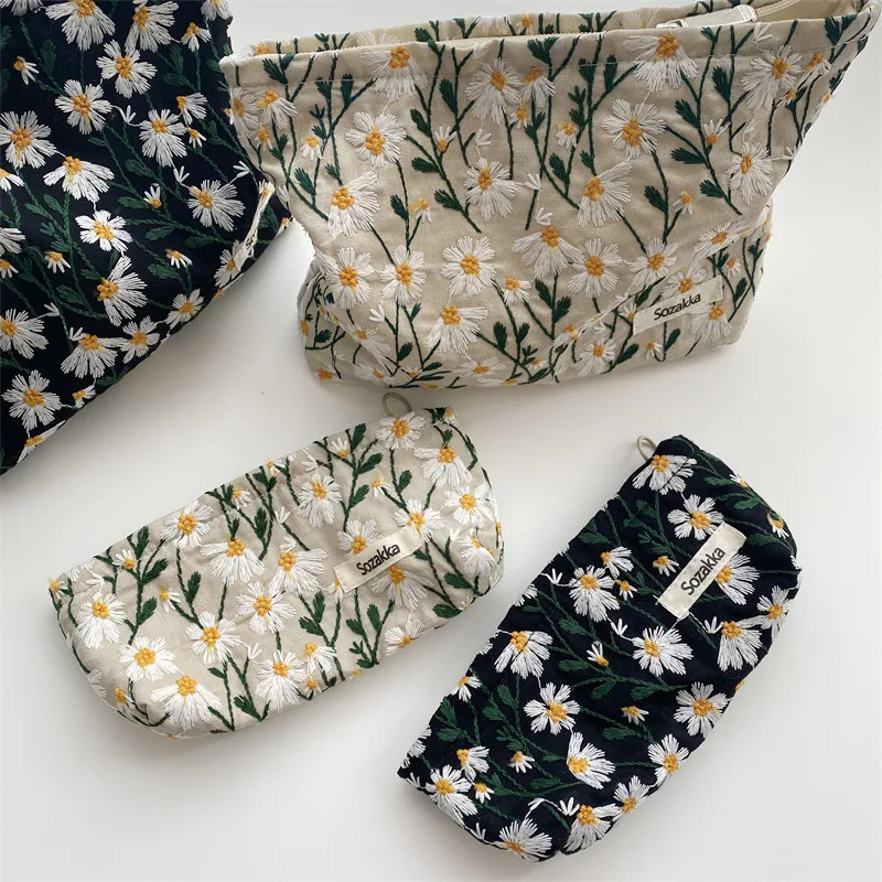 Cosmetic Bag Women Floral Make - Korean Skincare Routine ulasan dan harga